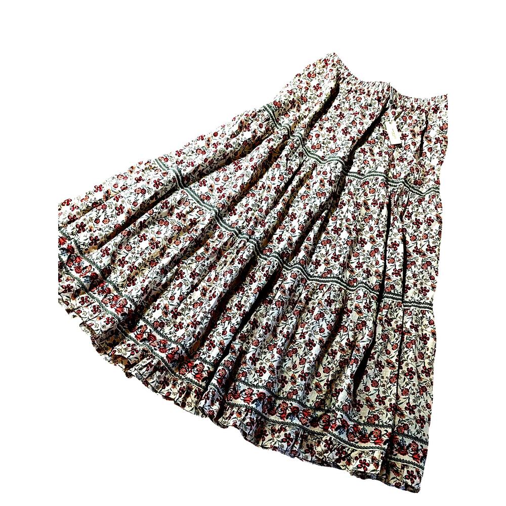 Max Studio London Tiered  Maxi Skirt SzM Boho 70s insp cottagecore NWT MSRP $128